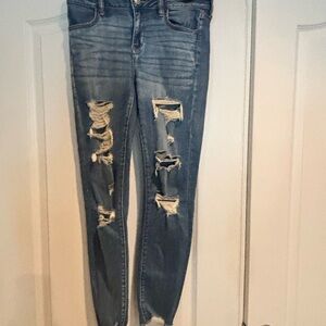Distressed American Eagle Blue Jeans for Women